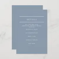  Simple Elegant Minimal Modern Dusty Blue Wedding  Enclosure Card