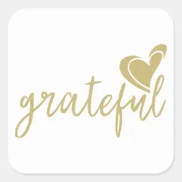 grateful heart square sticker