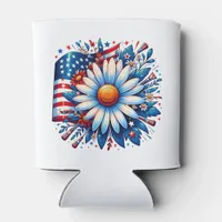 Floral 4th of July Can Cooler
