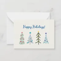 Cute Christmas trees doodle Note Card