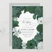 Evergreen, Juniper & Snow White Wedding Invitation