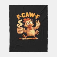 F Caw F Funny Chicken Classic Retro Graphic Fleece Blanket