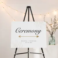 Tropical Wedding Ceremony Sign Elegant Beach Decor
