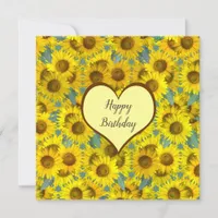 Beautiful Sunflowers - floral pattern,  Card