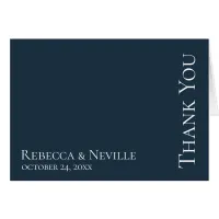 Simple Nautical Blue Text Wedding Thank You