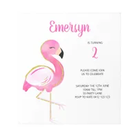 BUDGET Cute Watercolor Flamingo Pink Invitation Notepad