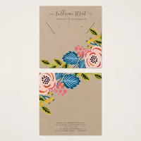 Kraft Girly Floral Earrings Necklace Display Card