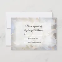 White Carnation Floral Wedding RSVP Response Card