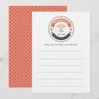 Preppy Beach Social Club Bridal Shower Advice Card