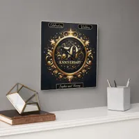 Baroque Gold: 50-Year Celebration Design Square Wall Clock