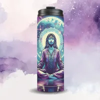 Woman Meditating Spiritual Serene Art Thermal Tumbler