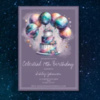 Celestial Mystical Cosmic Lovers Birthday  Invitation