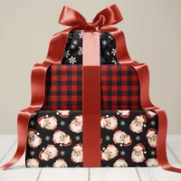 Black And Red Retro Vintage Santa Christmas Wrapping Paper Sheets