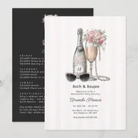 Bach & Boujee Monogram Bachelorette Weekend Invitation