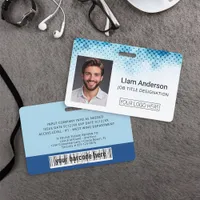 Blue Custom Employee Photo ID Badge