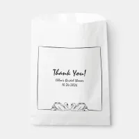 Timeless Handwritten Swan Bridal Shower Thank You Favor Bag