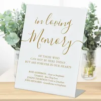 Wedding Memorial Gold Personalized Loving Memory Pedestal Sign