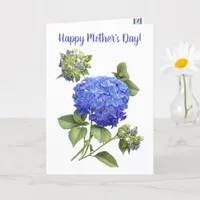 Blue Hydrangea Floral Art Mother's Day Card