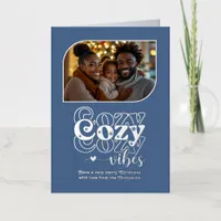 Nordic Sky Cozy Vibes Christmas Photo Foil Holiday Card
