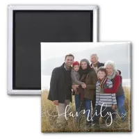 Elegant White Typography | Custom Family Photo Magnet