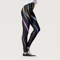 Colourful Stripes sparkles Leggings