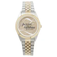 Rustic Elegant Vintage Monogram Burlap Wedding Watch