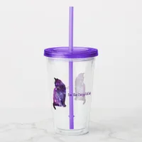 Magical Space Nebula Cat, Crazy Cat Lady Acrylic Tumbler