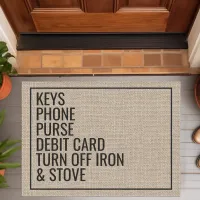 Reminder Keys Phone Purse Custom Text Funny Doormat