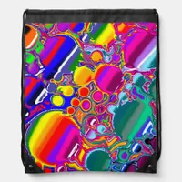 Rainbow Blast Abstract Art   Drawstring Bag