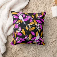 Abstract botanical dove throw pillow