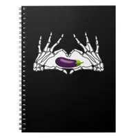 Eggplant Classic - Skeleton Hands Heart Notebook