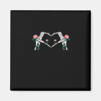 Never Wilts Skeleton Hands Roses Artistic Design Magnet