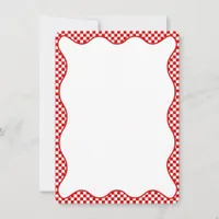 That's Amore! Italian Bridal Shower Red Checkered Note Card