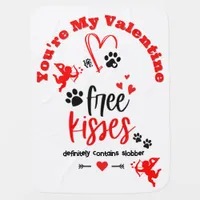 Dog Valentine - Free Kisses Definitely Contains |  Baby Blanket