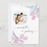 *~* Couple PHOTO RSVP . QR  AR6 Leaves Wedding Inv Invitation