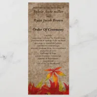 fall Wedding program