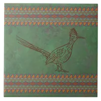 Southwest Roadrunner Sagebrush Green Ceramic Tile