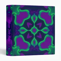 Purple Green Blacklight Geometry Art Binder