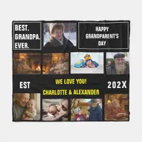 You said: Best Grandpa Ever Photo Collage  Fleece Blanket