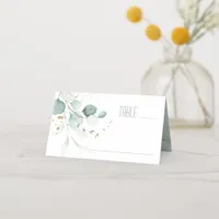 Dreamy Greenery Wedding Table Green/Blue ID817 Place Card