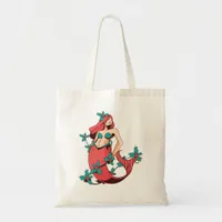 Christmas Mermaid Tote Bag