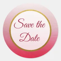 Red and Gold Save the Date Wedding Stickers
