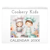 Cute Baking Cooking Cookery Kids Children's Wall Calendar