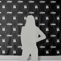 Two Logo Black Step + Repeat Photo Booth Backdrop