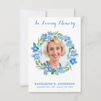 Forget Me Not Photo Floral Memorial Sympathy  Thank You Card