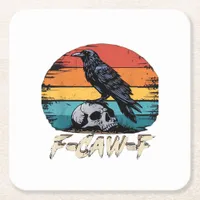 Humor F-Caw-F Gothic Funny Crow Essential Retro St Square Paper Coaster