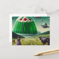 Green Sweet Treat UFOs whipped cream and cherry Postcard