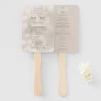 Glamorous Champagne Glitter Luxury Wedding Program Hand Fan