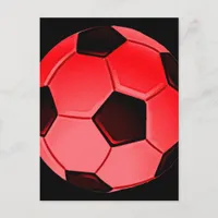 Red American Soccer or Association Football Ball Postcard