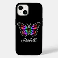 Rainbow Butterfly and Your Name Personalized    Case-Mate iPhone 14 Case